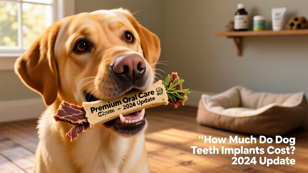 Close-up of a happy, healthy dog chewing on a vet-approved dental chew
