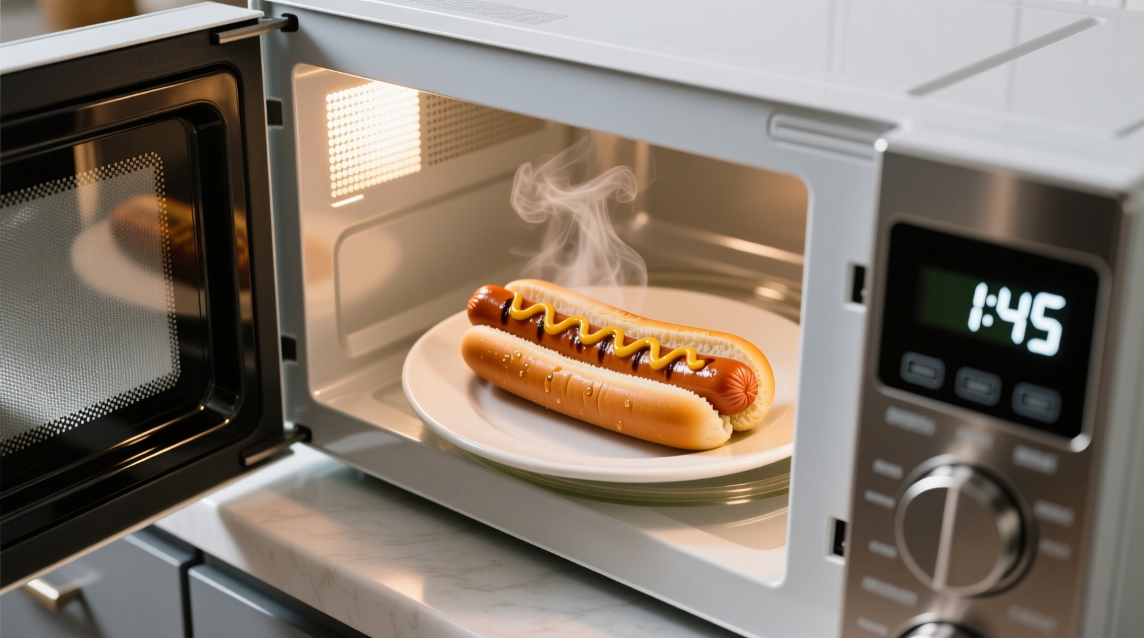 how long to cook a hot dog in the microwave