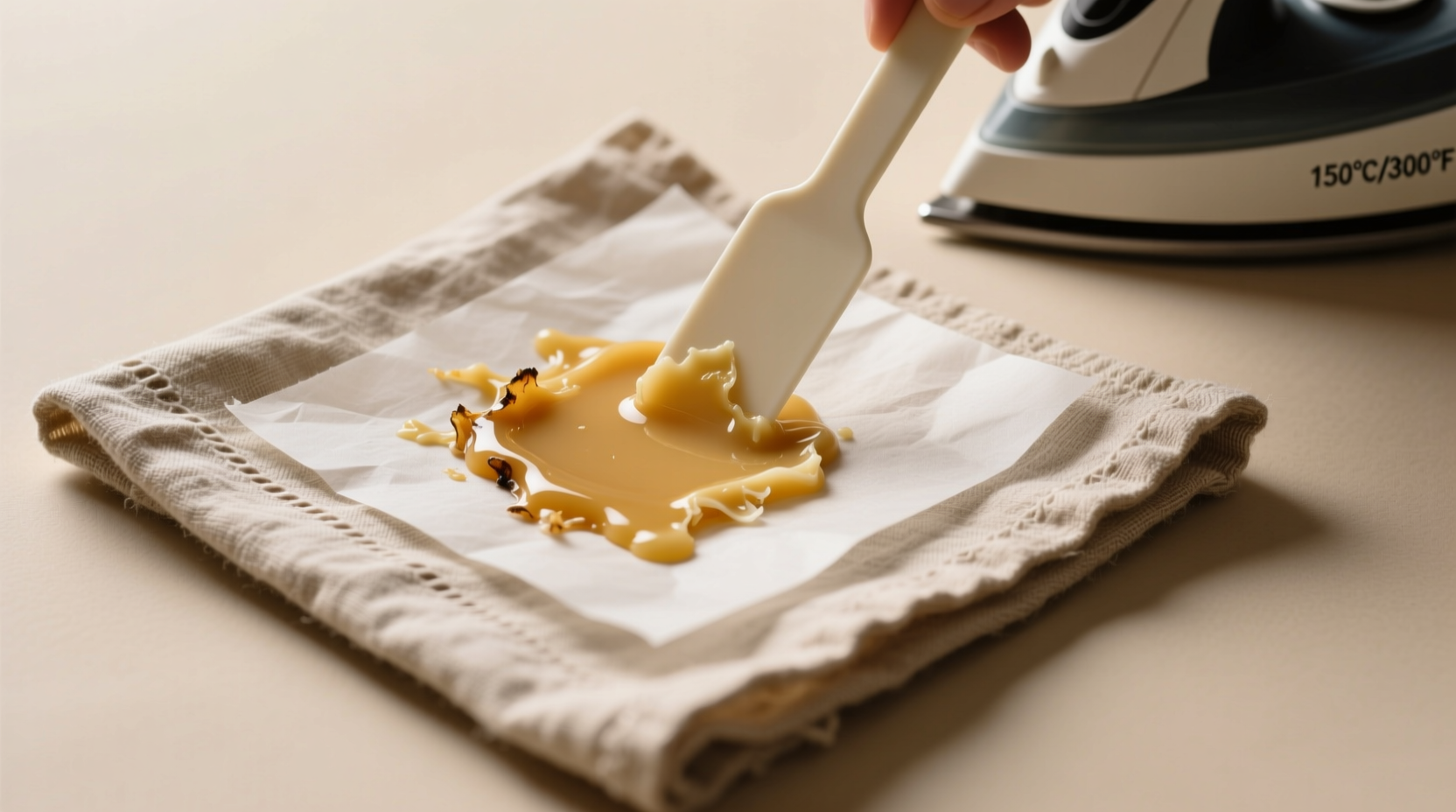 eco friendly wax removal for linen napkins