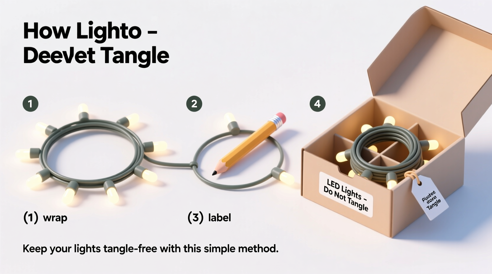 how to prevent tangled lights when storing them in shoeboxes