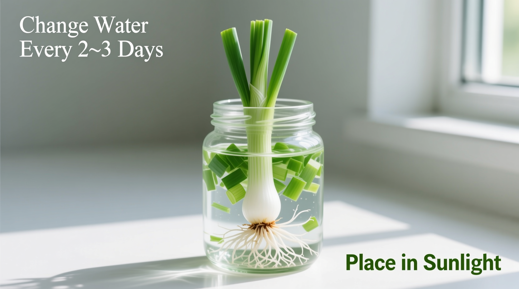 how to grow green onions from scraps in water step by step