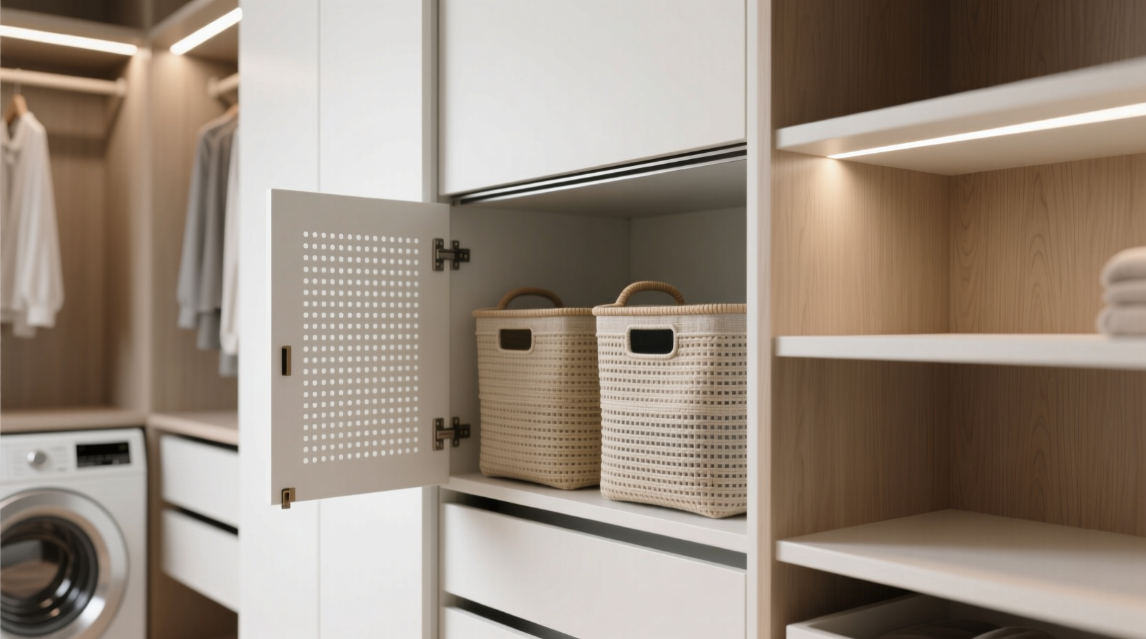closet organization tips hide baskets without blocking ventilation