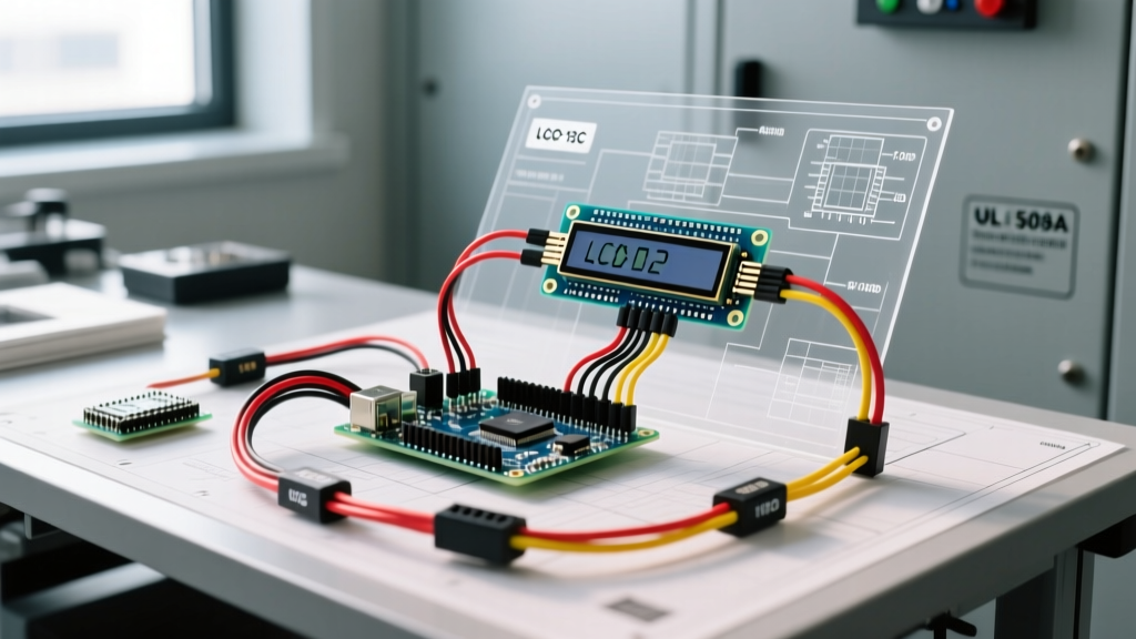 Inspecting LCD Screen Arduino Wiring for Panel Compliance
