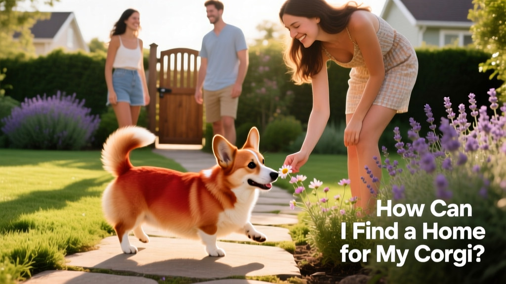 A small group of friends gathered outdoors, gently interacting with a Corgi as he wags his tail and explores comfortably