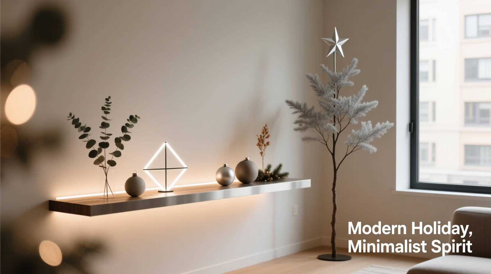 floating shelf christmas displays vs floor trees for modern spaces