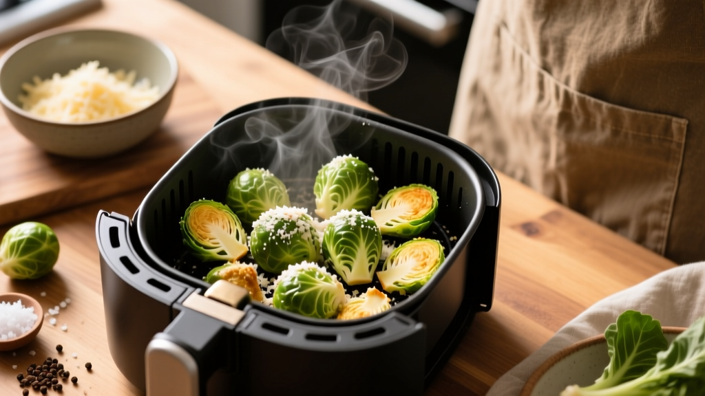 Crispy Air Fryer Parmesan Brussels Sprouts