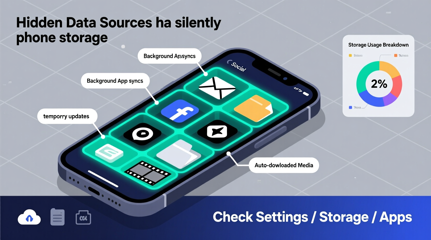 why does my phone storage fill up overnight hidden data sources
