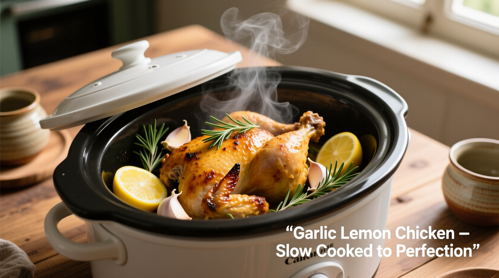 Perfect Garlic Lemon Slow Cooker Chicken Recipe