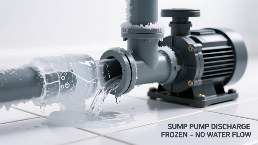 Sump Pump Discharge Frozen Not Working at All