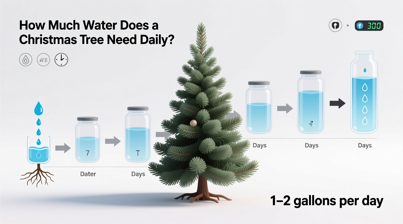 how much water for christmas tree