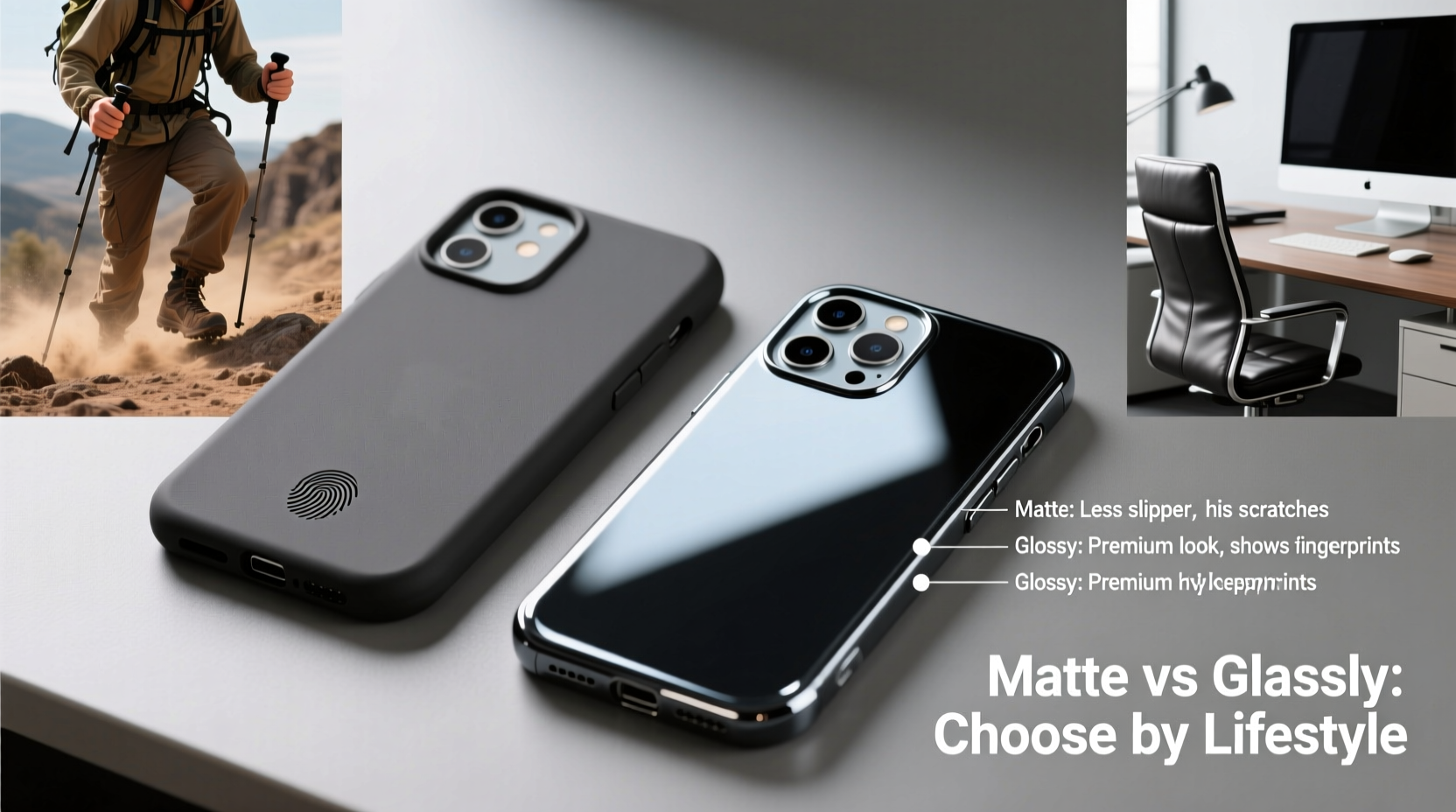 how to choose between matte and glossy finishes for phone cases based on use