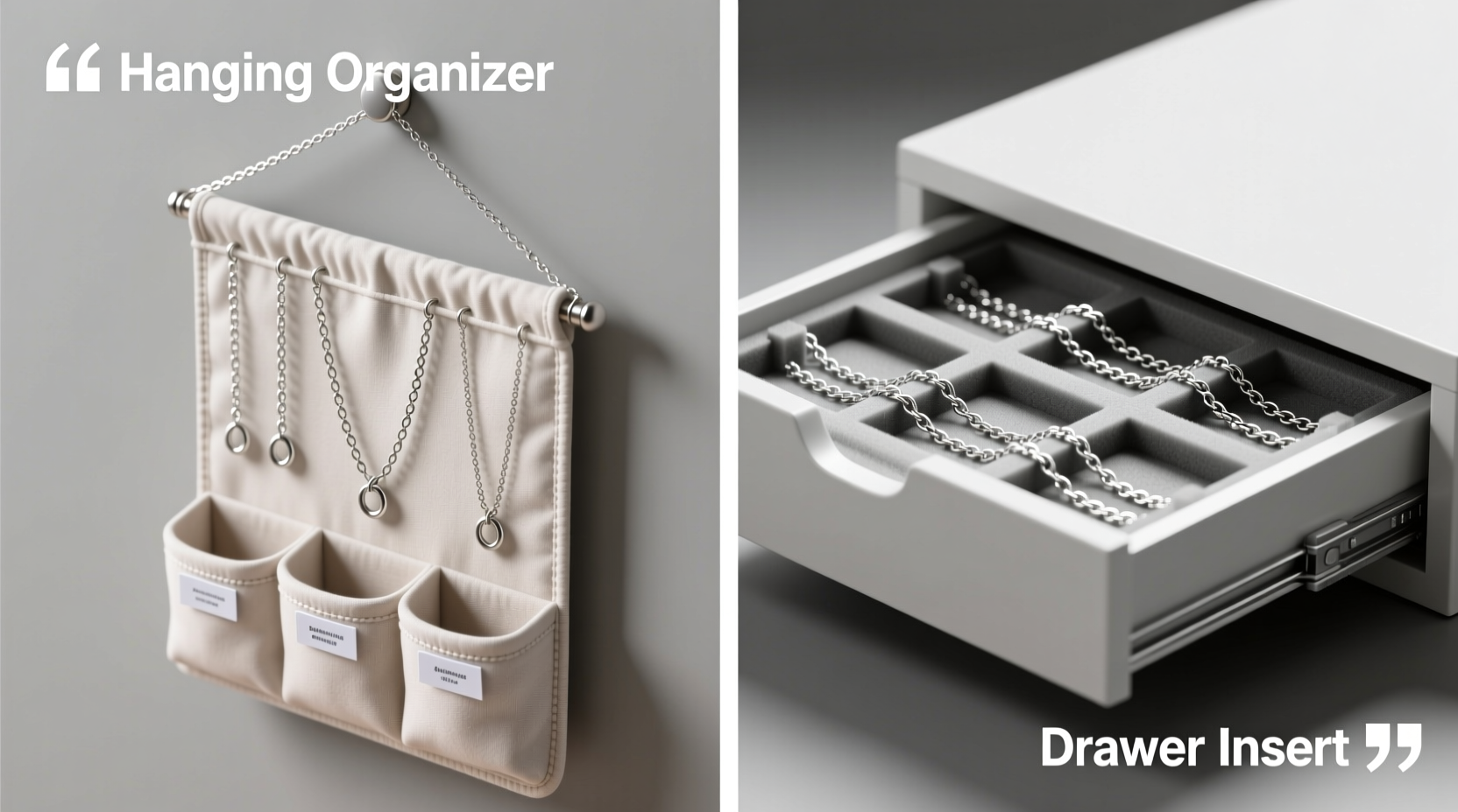 hanging vs drawer jewelry organizer for chains