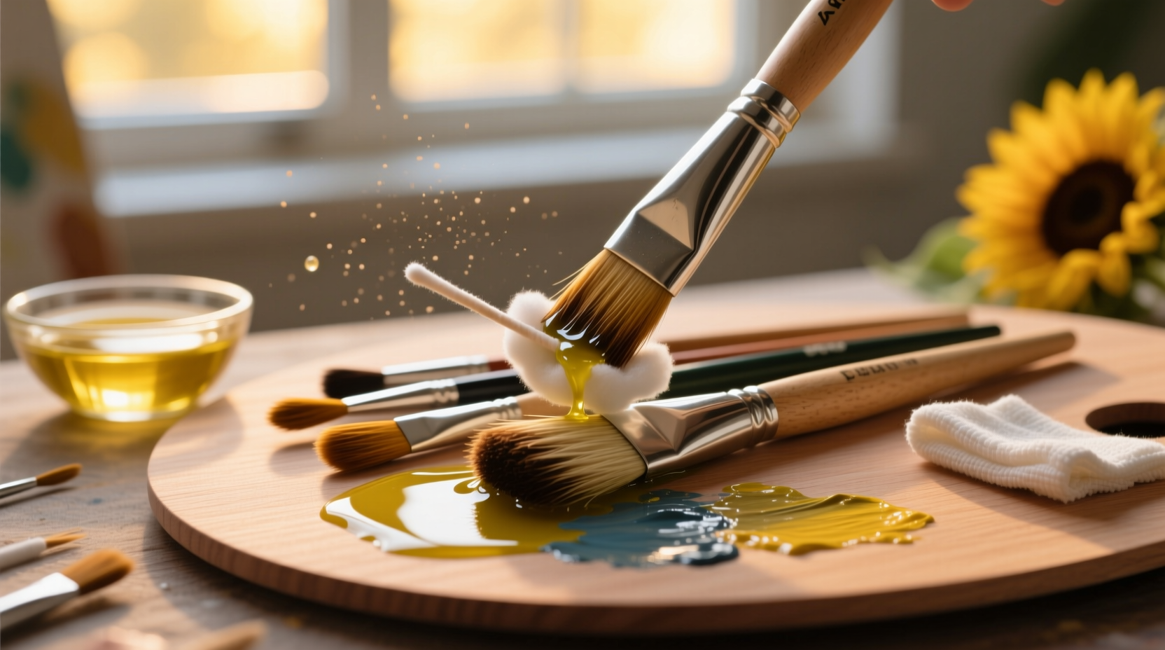 eco friendly brush cleaning sunflower oil method