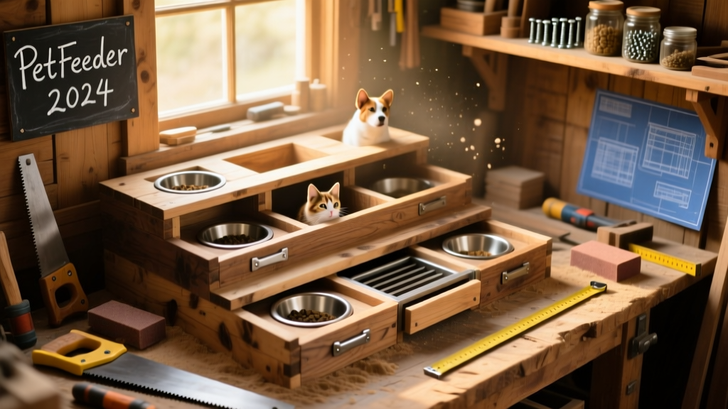 DIY Pet Feeding Station for Dogs and Cats
