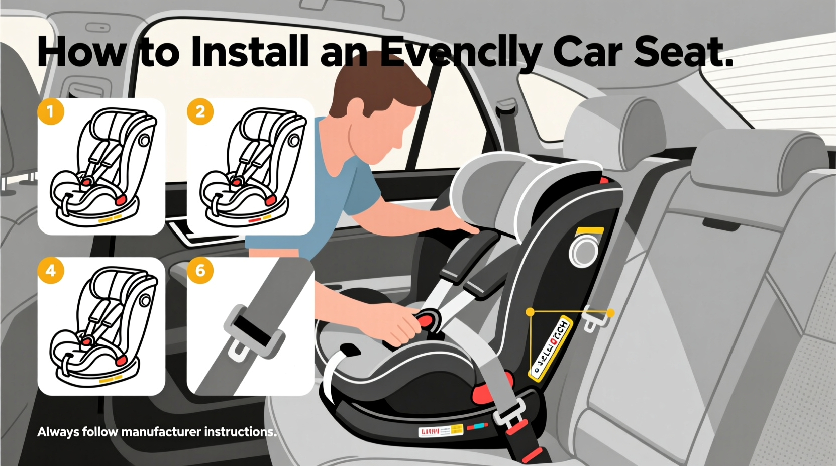 how to install evenflo car seat