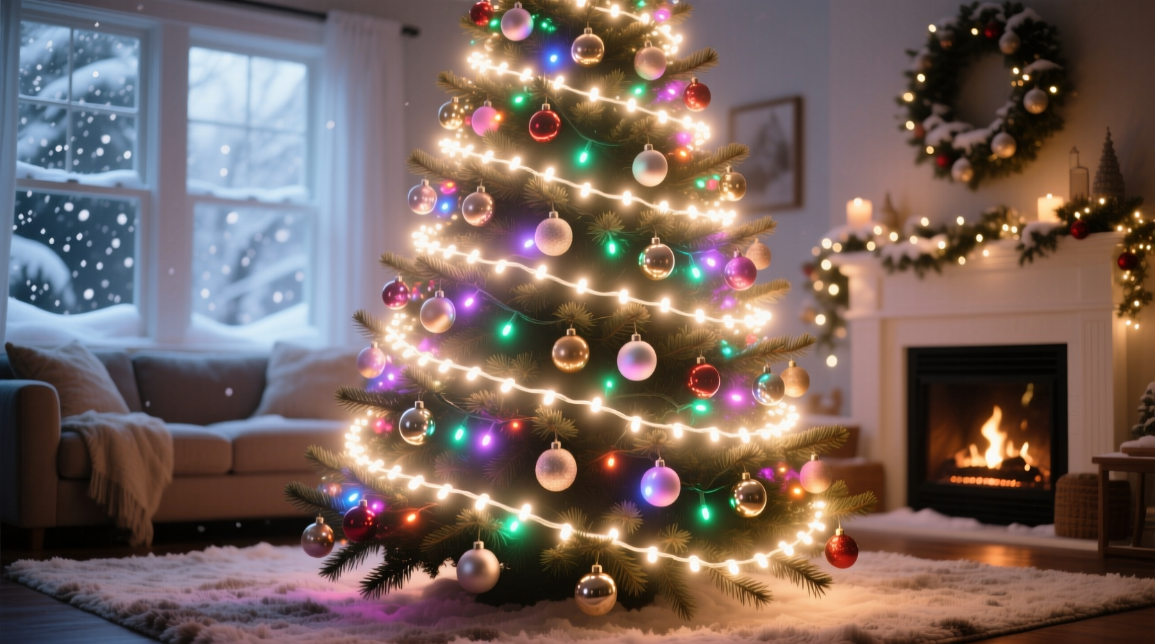 how to layer christmas lights on a large tree for maximum glow