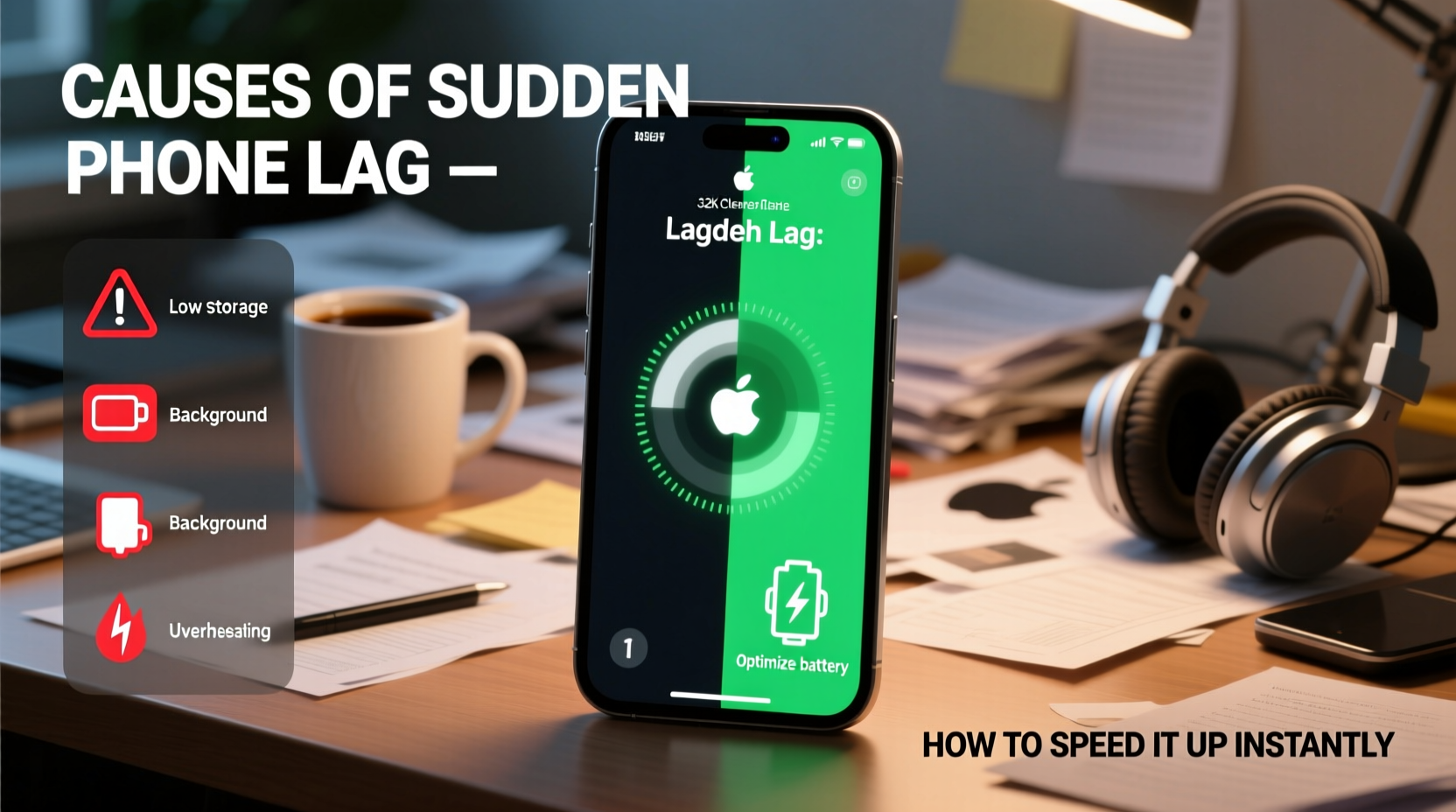causes of sudden phone lag and how to speed it up instantly
