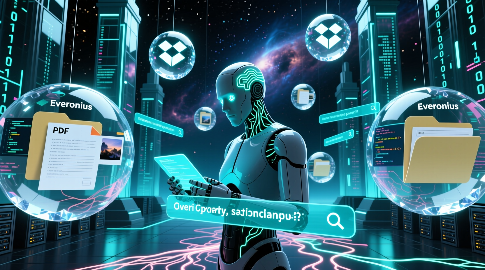 octonius searches groups files from evernote dropbox