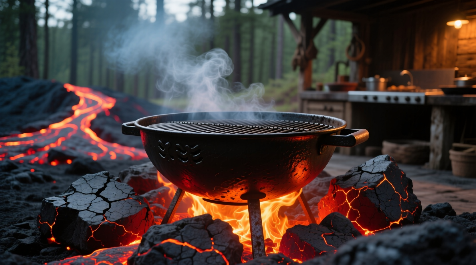 use lava rocks to give your grill a mega heat boost