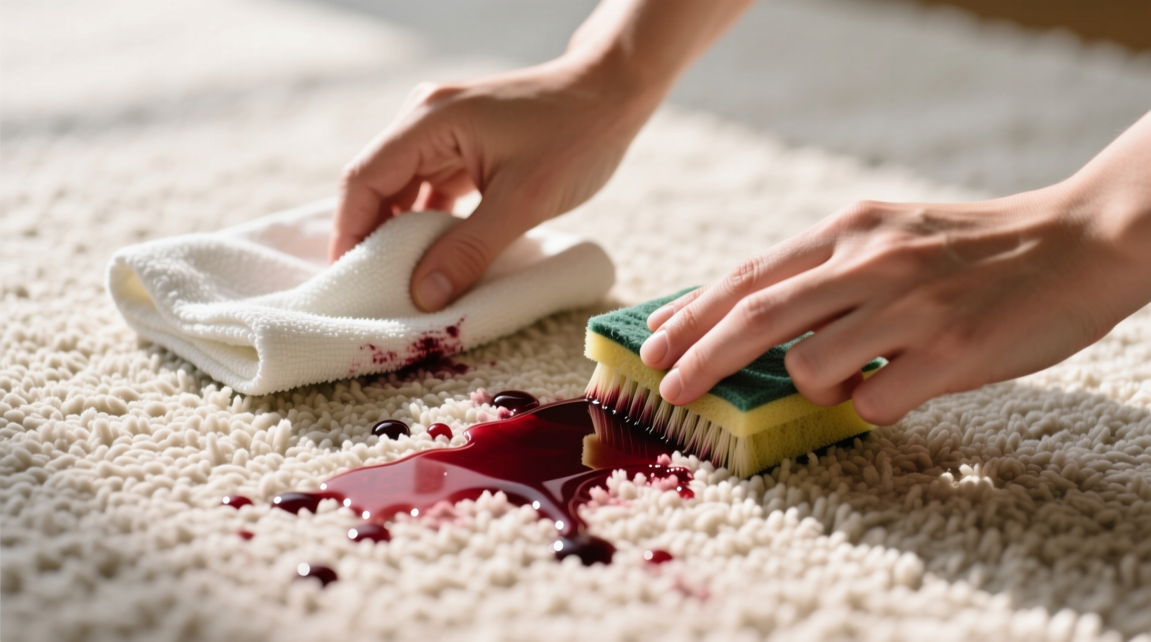 how to remove red wine stains from carpet using only dish soap and cold water