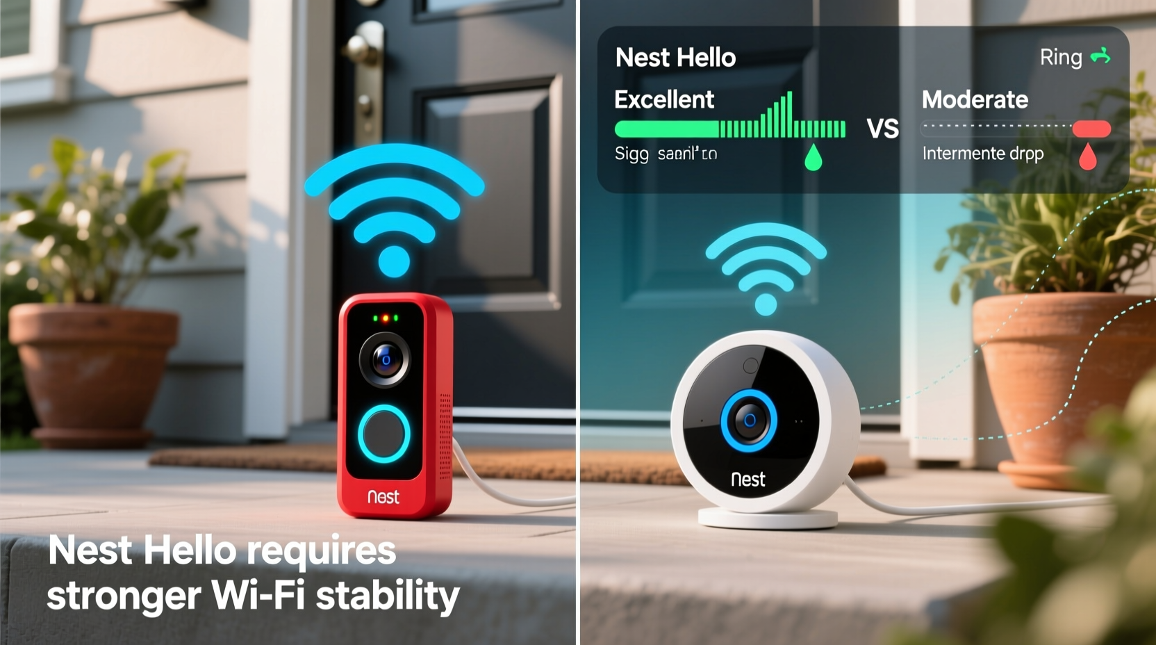 ring doorbell vs nest hello which requires a better wifi connection