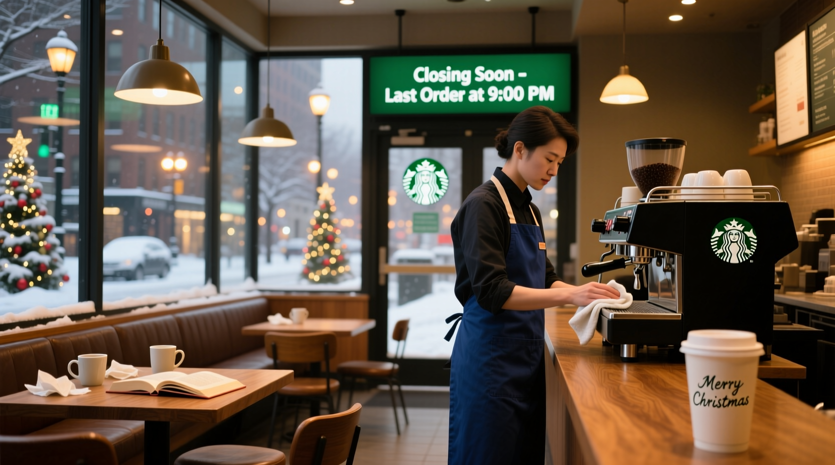 what time does starbucks close on christmas eve