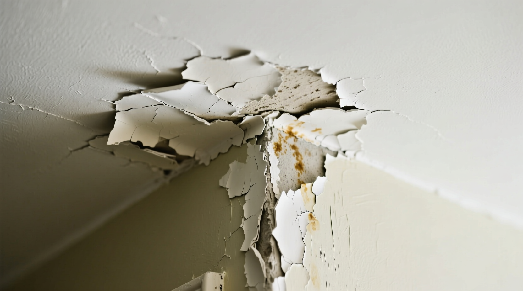 why is my ceiling paint peeling in corners humidity or poor prep