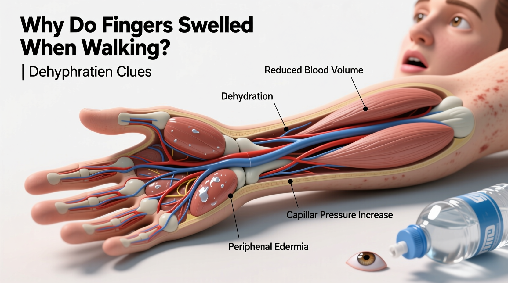 why do my fingers swell when walking possible dehydration clues