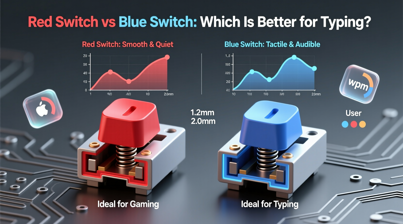 mechanical keyboard red switches vs blue switches which is actually better for typing