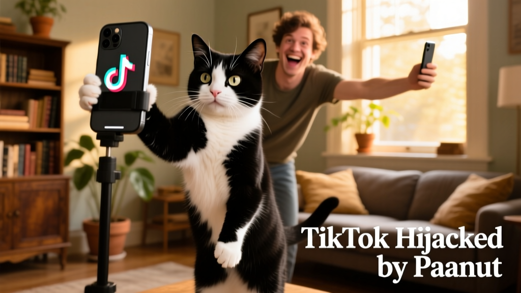 Watch Peanut the Cat Completely Highjack His Owner's Hilarious TikTok