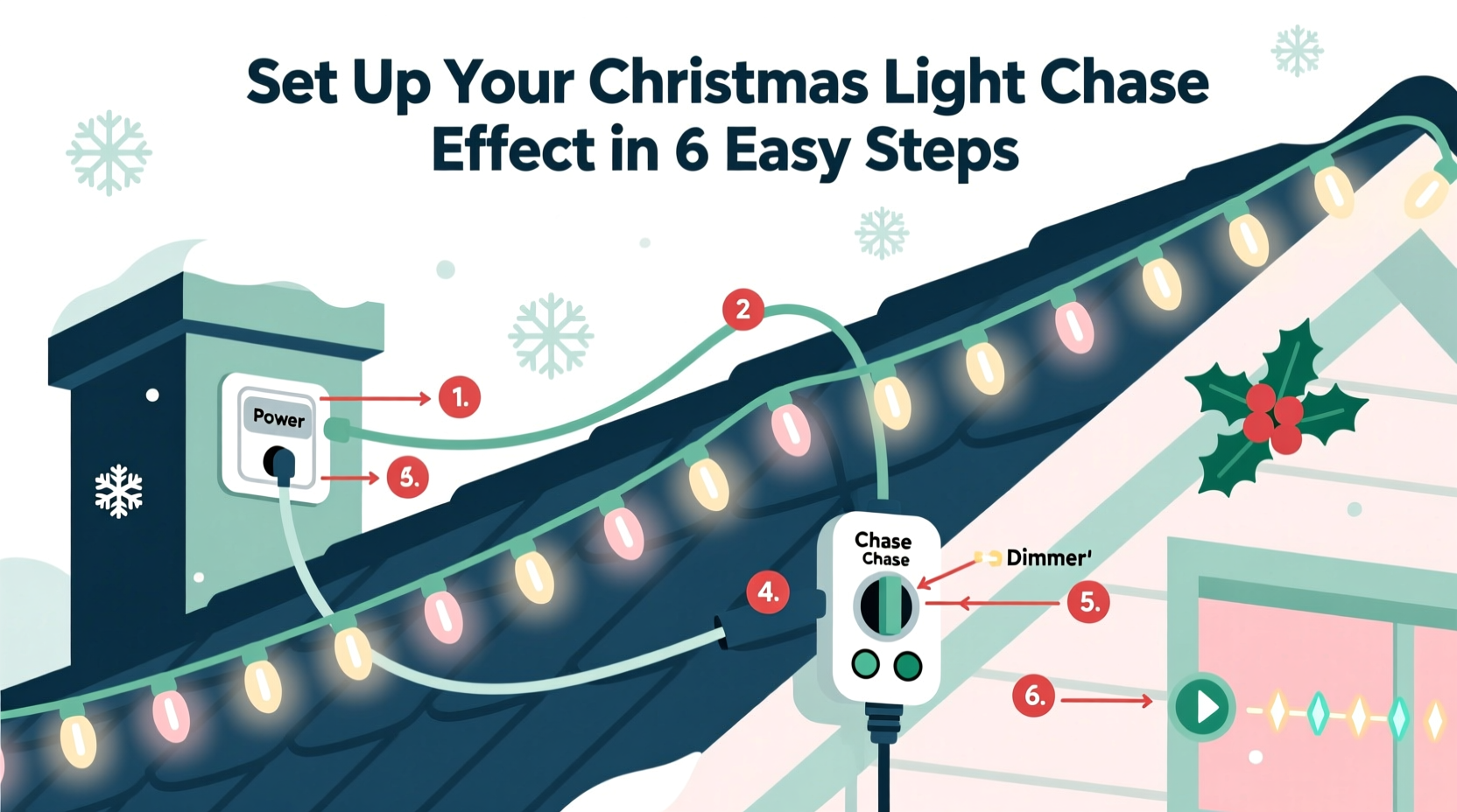 how to set up a christmas light chase effect with basic controllers
