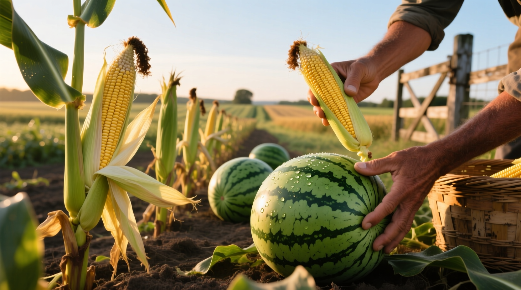 when to pick corn and watermelons