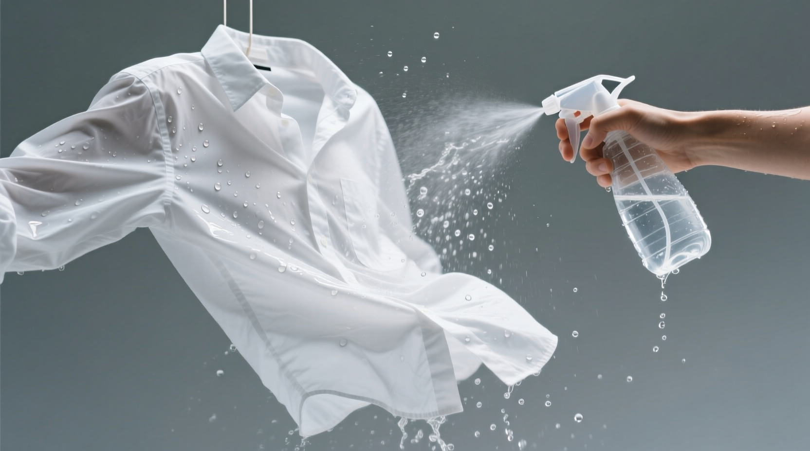 remove clothing wrinkles with a water spray bottle