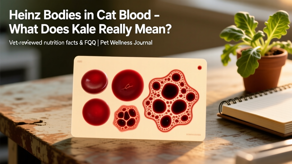 Microscopic image showing healthy vs. Heinz body-damaged red blood cells in a cat's blood smear