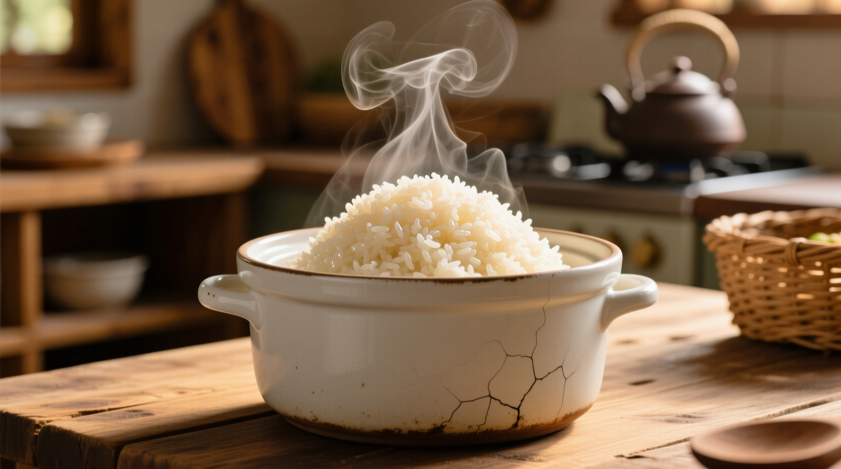 Perfectly cooked fluffy rice in crock pot