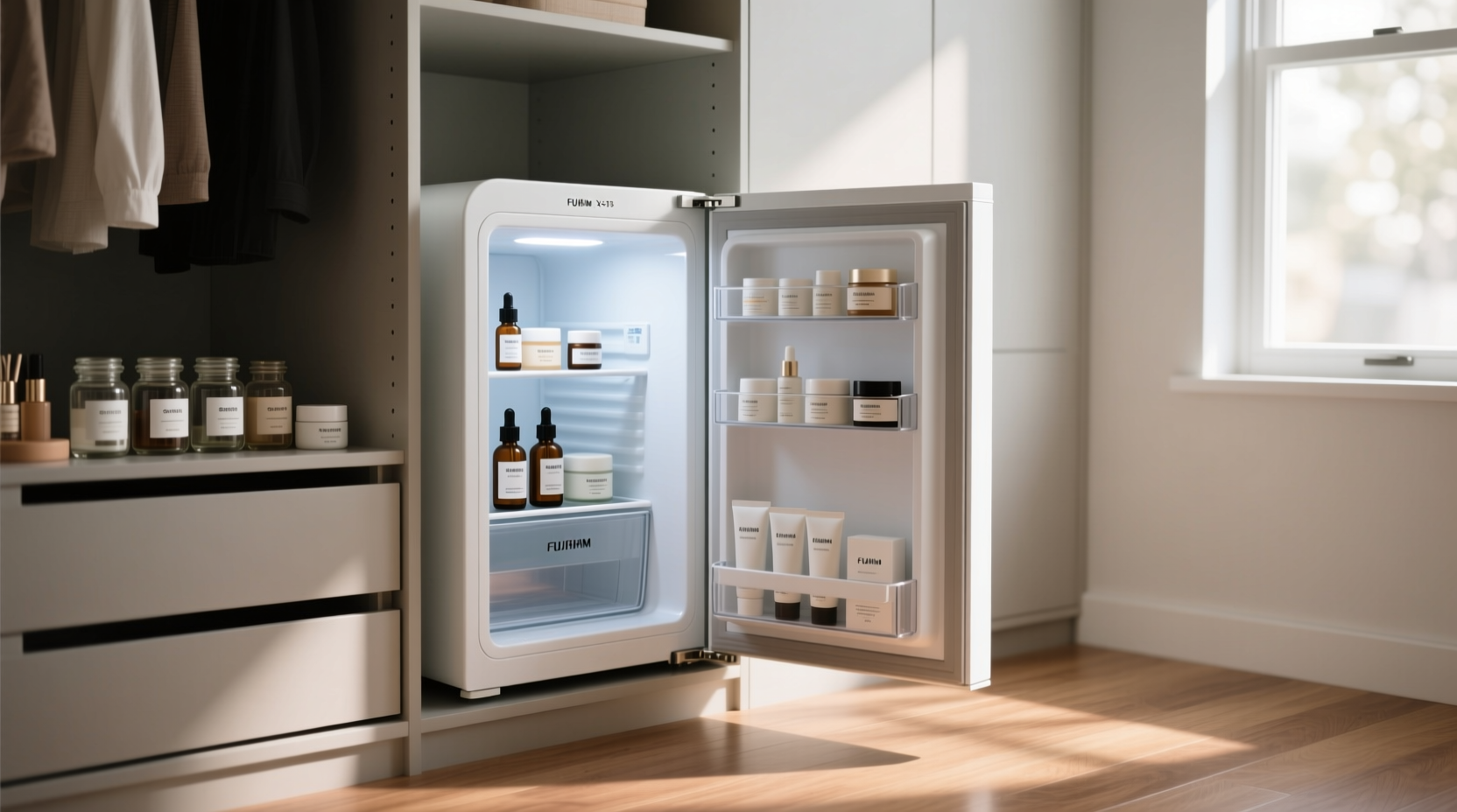 closet organization tips for skincare fridges