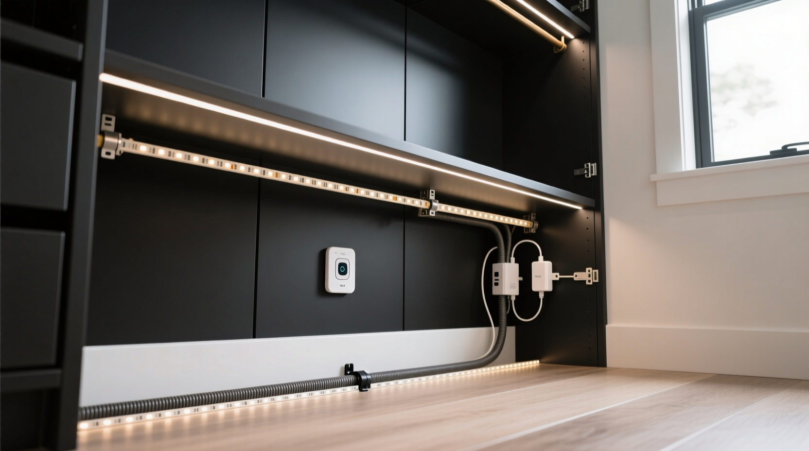 closet organization tips hide wiring for smart lighting