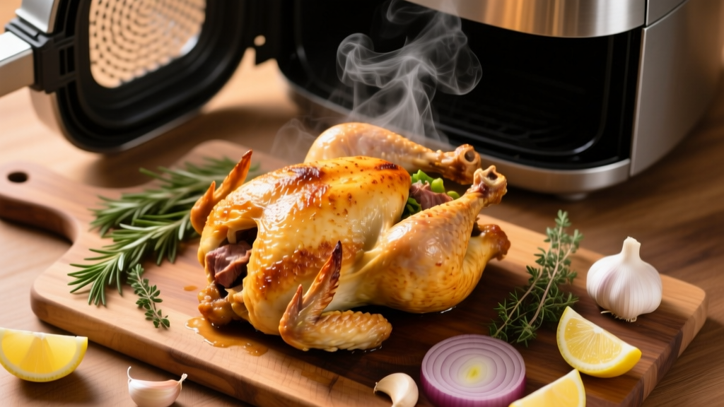 Stuffed Whole Chicken in Air Fryer: Crispy & Juicy