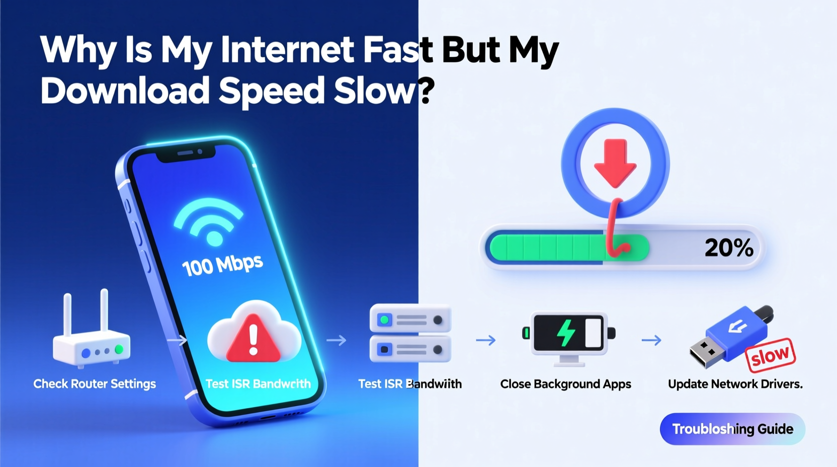 why is my internet fast but my download speed slow troubleshooting guide