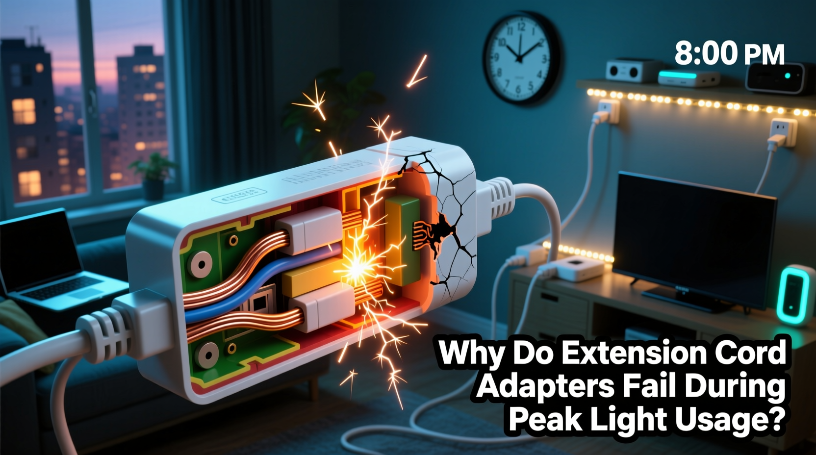 why do extension cord adapters fail during peak light usage