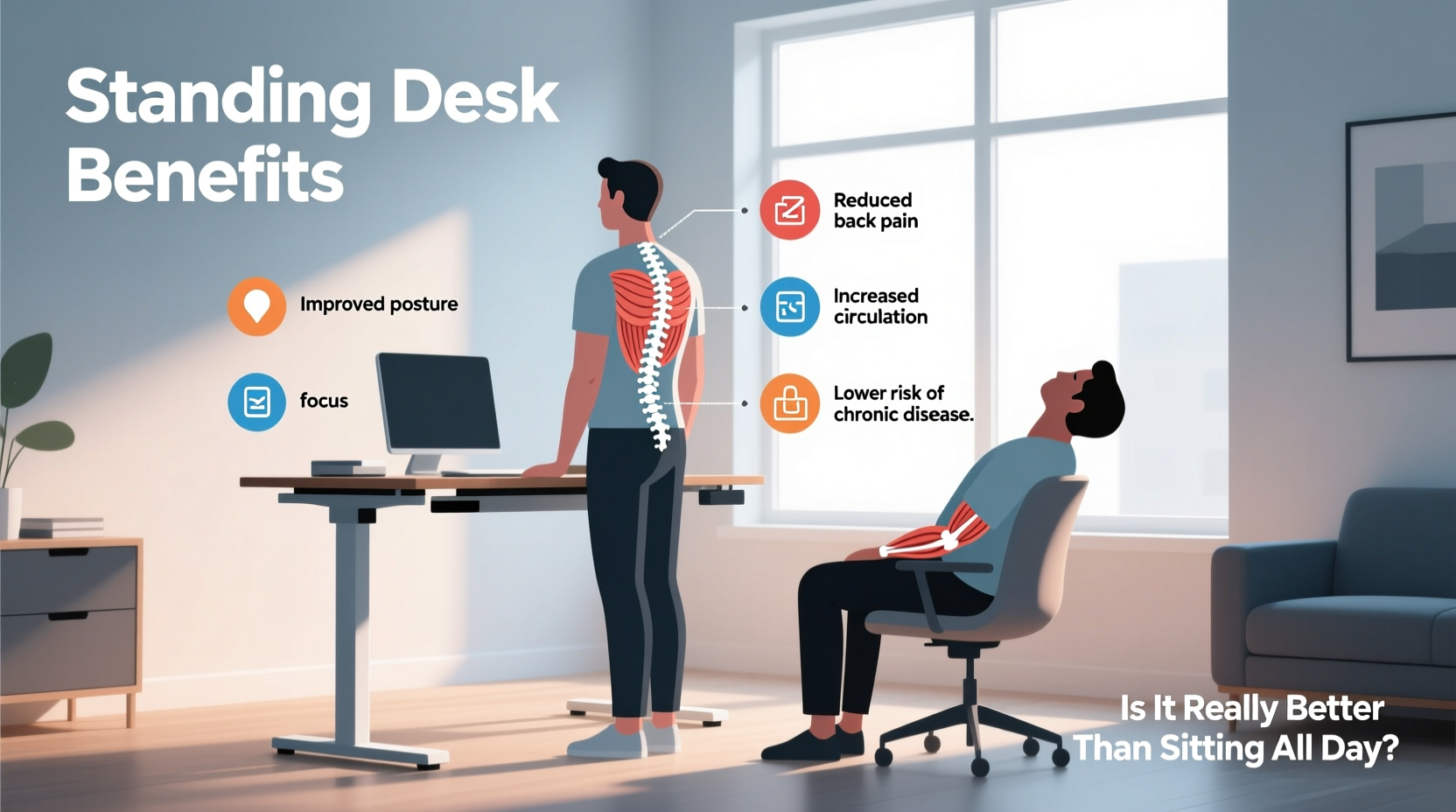standing desk benefits is it really better for your back than sitting all day