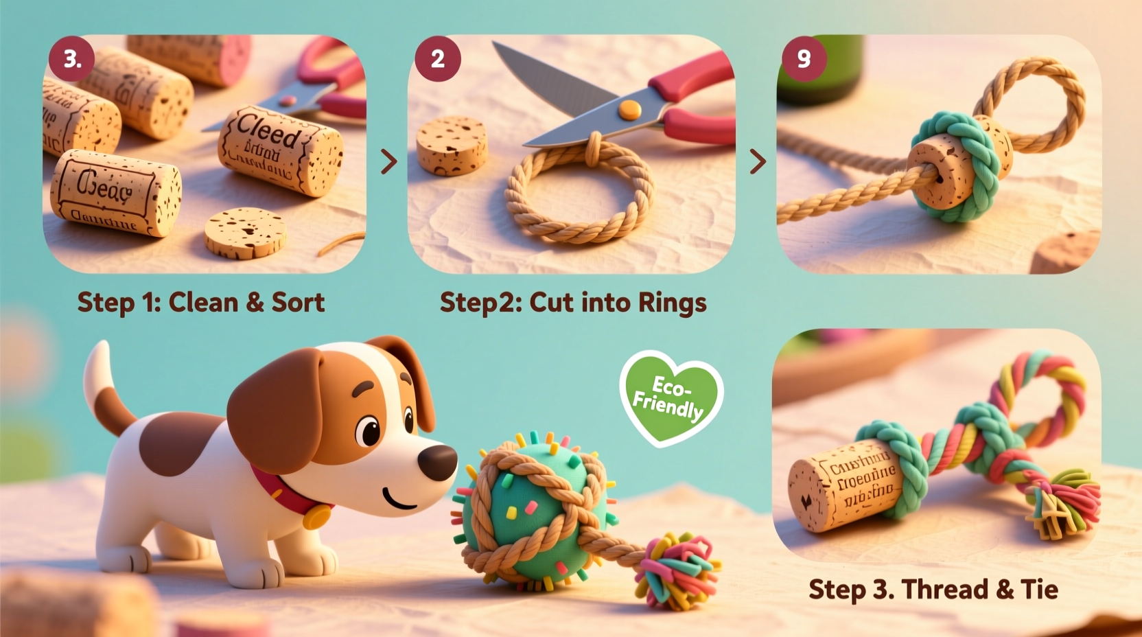 how to recycle wine corks into pet toys creatively