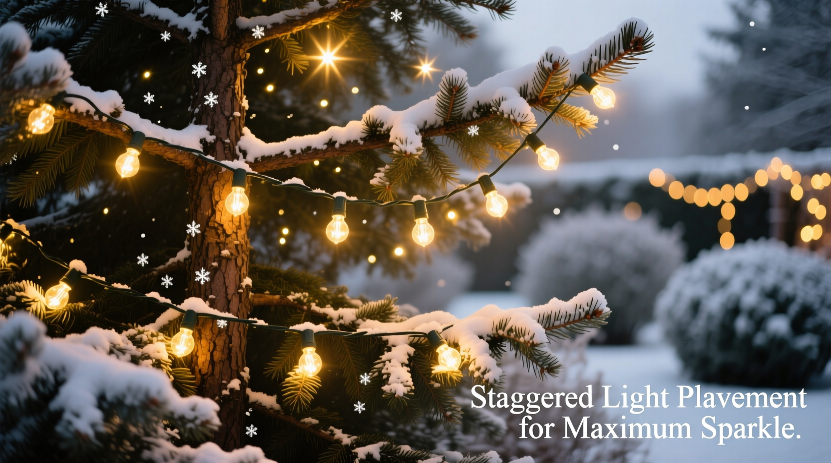 how to stagger christmas light placement on trees for maximum sparkle