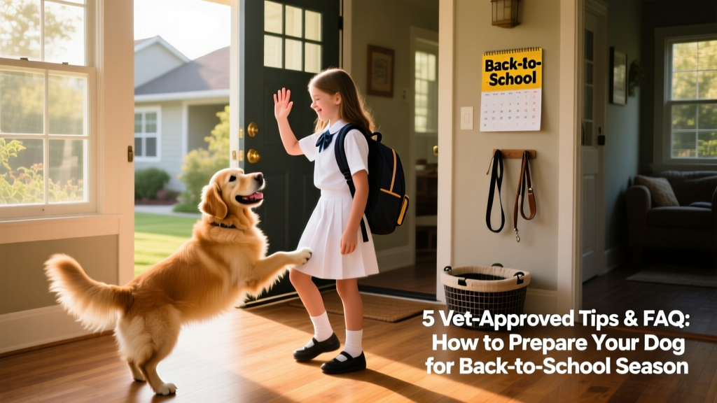 Girl going to school saying bye to her dog