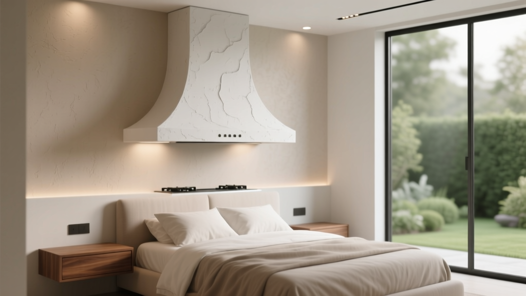 Plaster Range Hood Headboard for Bedrooms