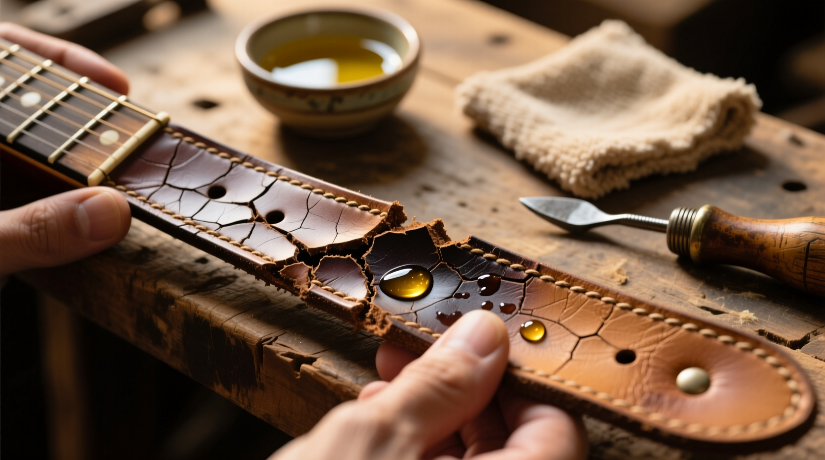 how to clean acoustic guitar straps safely