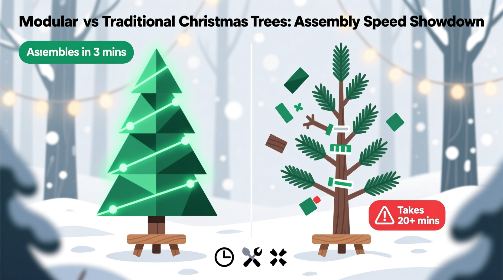 modular christmas trees vs traditional ones which assembles faster