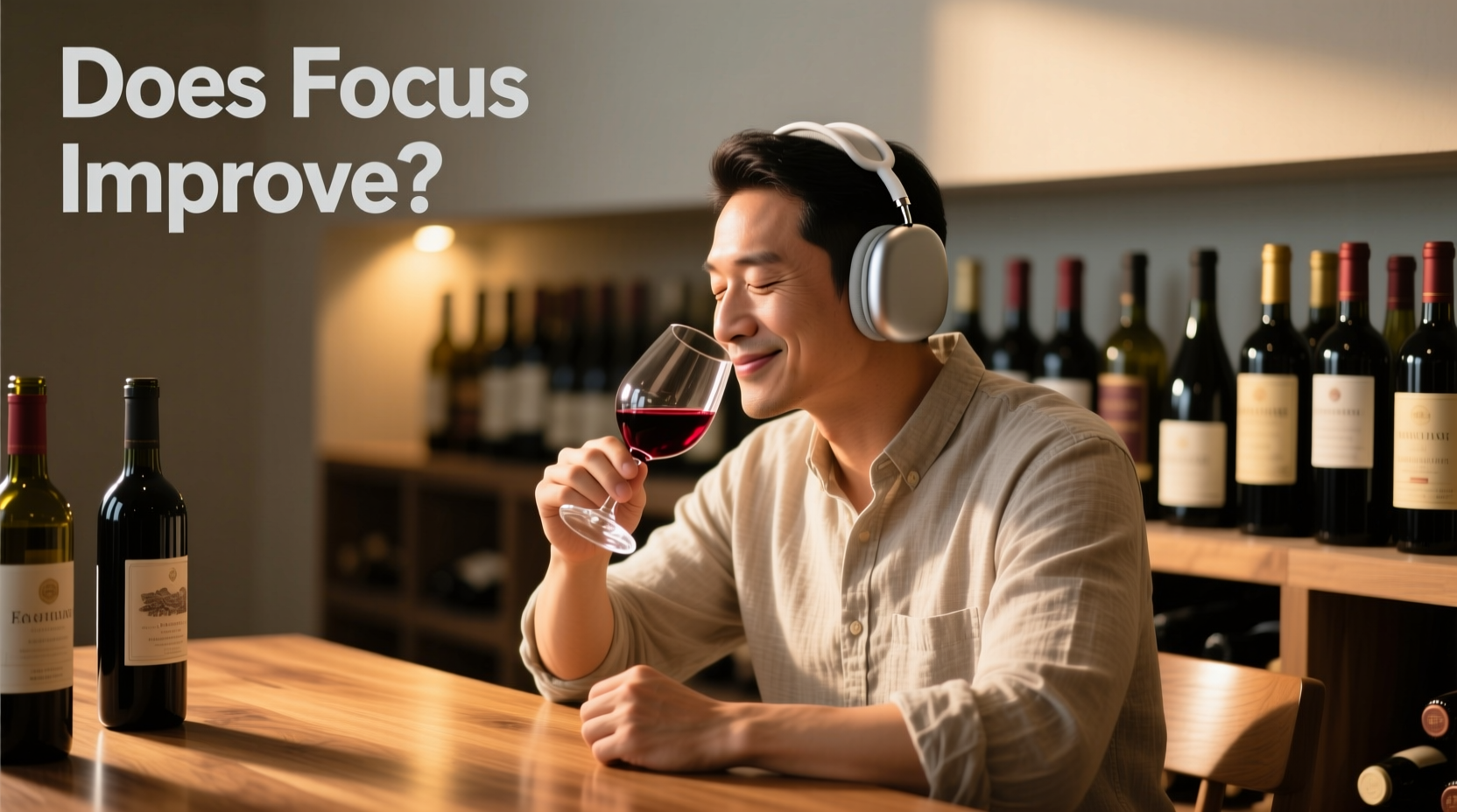 wine tasting while wearing noise-canceling headphones does focus improve