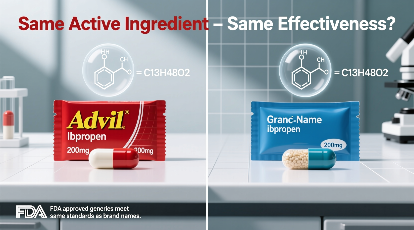 generic vs brand name ibuprofen is there actually a difference in effectiveness