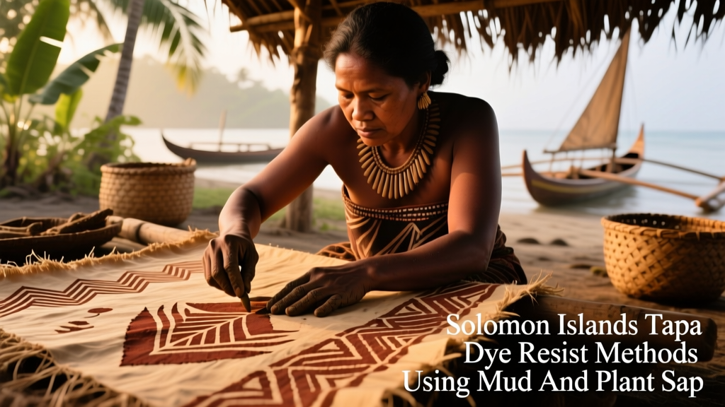 Solomon Islands Tapa Dye Resist Methods Using Mud And Plant Sap